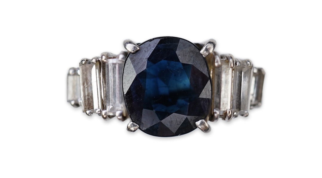 A sapphire and diamond ring
